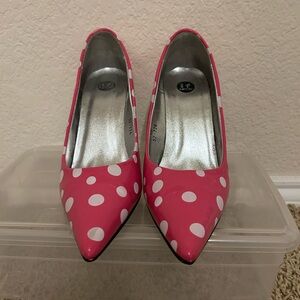 Pink polka dot shoes